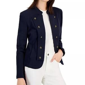Tommy Hilfiger NEW Sky Captain Blue Button Military Band Blazer Jacket Small
